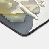 Personalized White Rose Floral Art Bureaumat (Hoek)