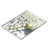 Personalized White Rose Floral Journal Notebook Notitieboek (Linkerzijde)