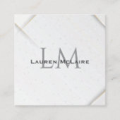 Personalized White Sparkle & Gold Accent Monogram  Contactkaartje (Voorkant)