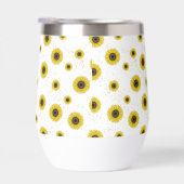 Personalized White Sunflower Pattern 11oz Cup (Rechts)