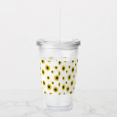Personalized White Sunflower Pattern Acrylic Cup Acryl Drinkbeker (Rechts)