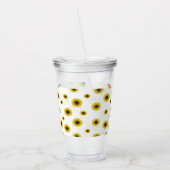 Personalized White Sunflower Pattern Acrylic Cup Acryl Drinkbeker (Links)