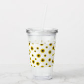 Personalized White Sunflower Pattern Acrylic Cup Acryl Drinkbeker (Achterkant)