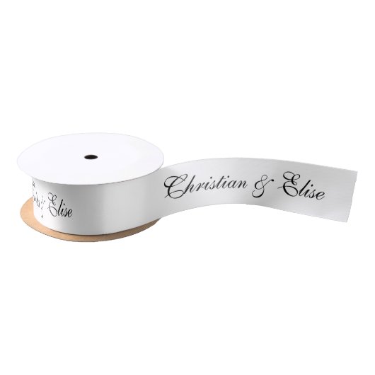 Personalized White Wedding Satijnen Lint (Spoel)