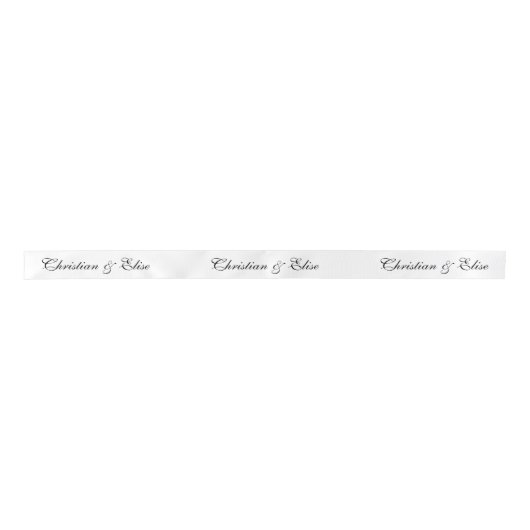 Personalized White Wedding Satijnen Lint (Voorkant)