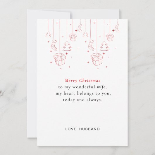 Personalized Wife Christmas Card Feestdagenkaart (Voorkant)