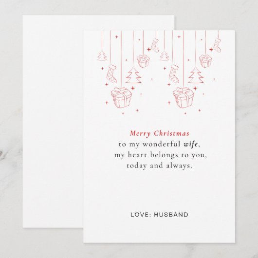 Personalized Wife Christmas Card Feestdagenkaart (Voorkant / Achterkant)