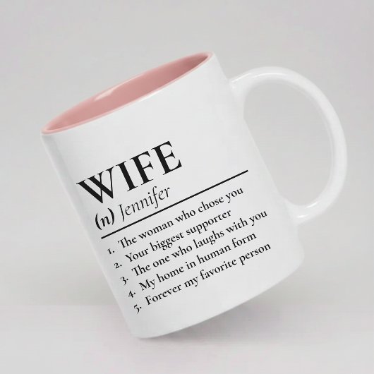 Personalized Wife Definition Mug Newlyweds Gift Tweekleurige Koffiemok