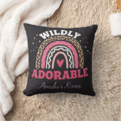 Personalized Wild One Boho Leopard Rainbow Throw  Kussen (Deken)