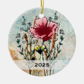 Personalized Wildflower Art Keepsake Ornament (Voorkant)