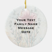 Personalized Wildflower Art Keepsake Ornament (Achterkant)