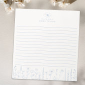 Personalized Wildflower Dusty Blue Desk Notepad Notitieblok