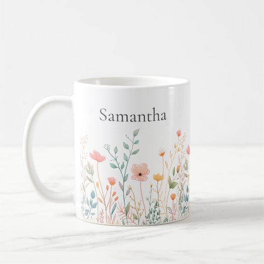 Personalized Wildflower Everyday Koffiemok (Links)
