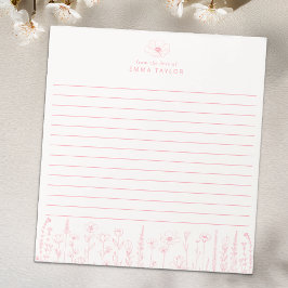 Personalized Wildflower Floral Desk Notepad Notitieblok