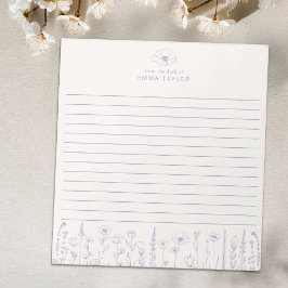 Personalized Wildflower Lavender Desk Notepad Notitieblok
