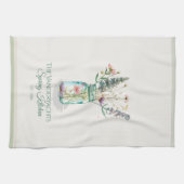 Personalized Wildflower Mason Jar Spring  Theedoek (Horizontaal)