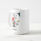 Personalized Wildflower Monogram Mug Gift for Mom Koffiemok (Voorkant links)