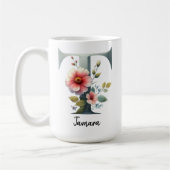 Personalized Wildflower Monogram Mug Gift for Mom Koffiemok (Links)