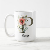 Personalized Wildflower Monogram Mug Gift for Mom Koffiemok (Links)