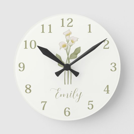  Personalized Wildflower Name Ronde Klok (Voorkant)
