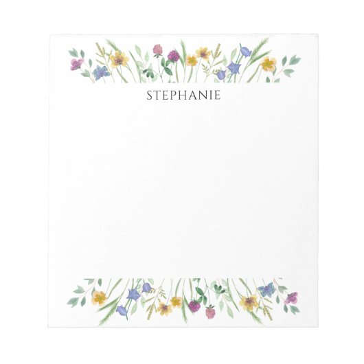Personalized Wildflower Notepad Notitieblok (Voorkant)
