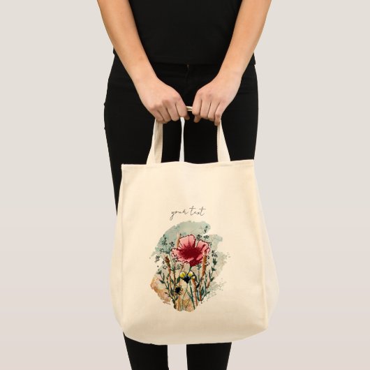 Personalized Wildflower Paint Splatter Tote Bag (Voorkant (product))