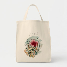 Personalized Wildflower Paint Splatter Tote Bag