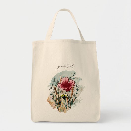 Personalized Wildflower Paint Splatter Tote Bag (Voorkant)