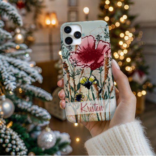 Personalized Wildflower Phone Case iPhone 15 Case