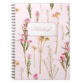 Personalized Wildflower Pink Spiral Notebook Notitieboek (Voorkant)