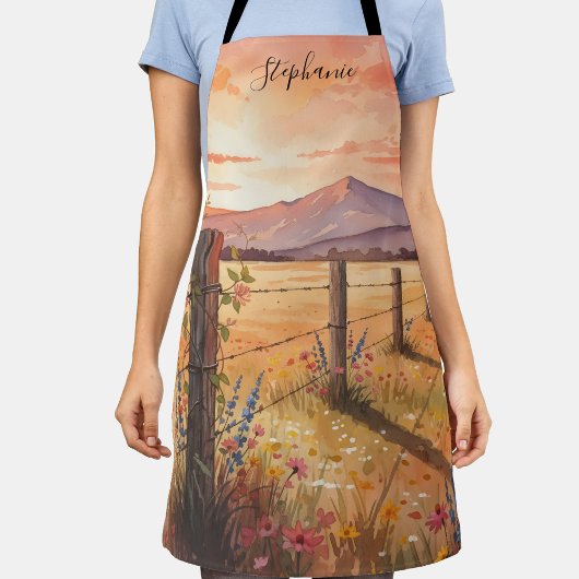 Personalized Wildflower Sunset Scene Schort