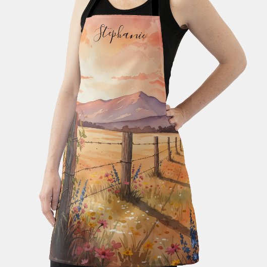 Personalized Wildflower Sunset Scene Schort