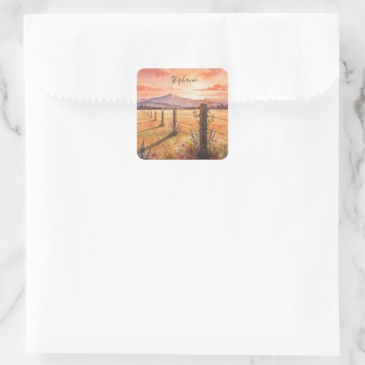 Personalized Wildflower Sunset Sticker (Tas)