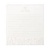 Personalized Wildflower Taupe Desk Notepad Notitieblok (Voorkant)