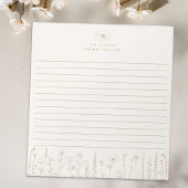 Personalized Wildflower Taupe Desk Notepad Notitieblok