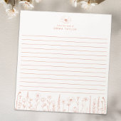 Personalized Wildflower Terracotta Desk Notepad Notitieblok