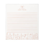 Personalized Wildflower Terracotta Desk Notepad Notitieblok (Voorkant)