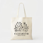 Personalized Wildflower Tote Bag Bridesmaid Gift (Voorkant)