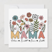 Personalized Wildflowers Flat Mother's Day Card (Voorkant)