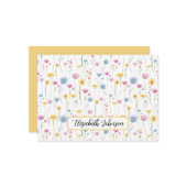 Personalized Wildflowers Floral Note Card Notitiekaartje (Voorkant / Achterkant in situ)