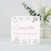 Personalized Will You Be My Bridesmaid Card  Kaart (Staand voorkant)