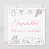 Personalized Will You Be My Bridesmaid Card  Kaart (Voorkant)