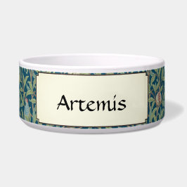 Personalized William Morris Bird and Pomegranate Voerbakje