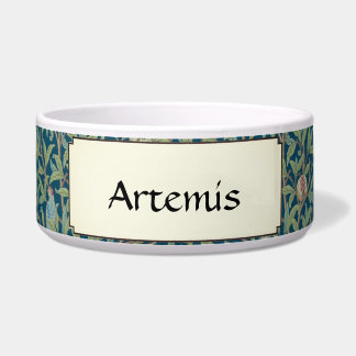 Personalized William Morris Bird and Pomegranate Voerbakje