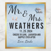 Personalized Wine Labels: Toast to Love! Wijn Etiket (Enkel label)