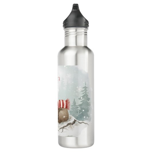 Personalized Winter Bear Water Bottle Waterfles (Rechts)