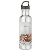 Personalized Winter Bear Water Bottle Waterfles (Voorkant)