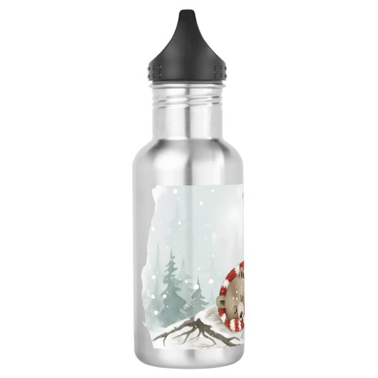 Personalized Winter Bear Water Bottle Waterfles (Links)