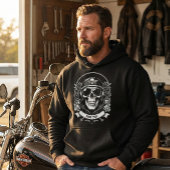 Personalized Winter Biker Skull Motorcycle Hoodie