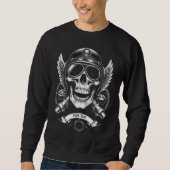 Personalized Winter Biker Skull Motorcycle Trui (Voorkant)